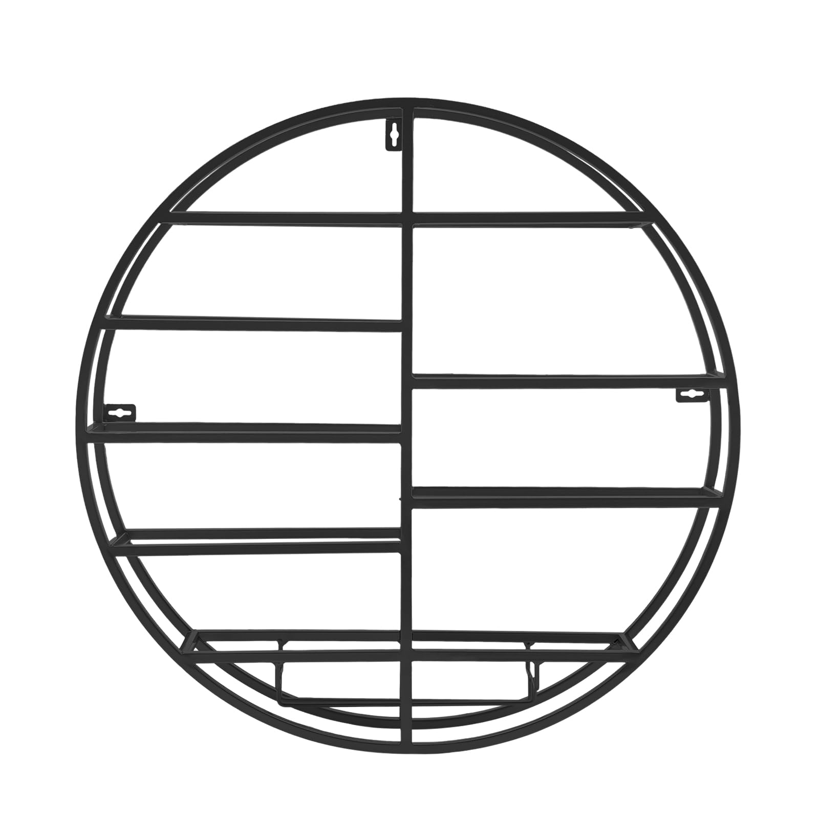 NEATOOM Wall Mounted Round Wine Rack Metal Wine Display Rack Round Wine Glass Goblet Holder Wine Bottle Holder Hanging Wine Rack for Bar Wine Cellar Kitchen Storage Display