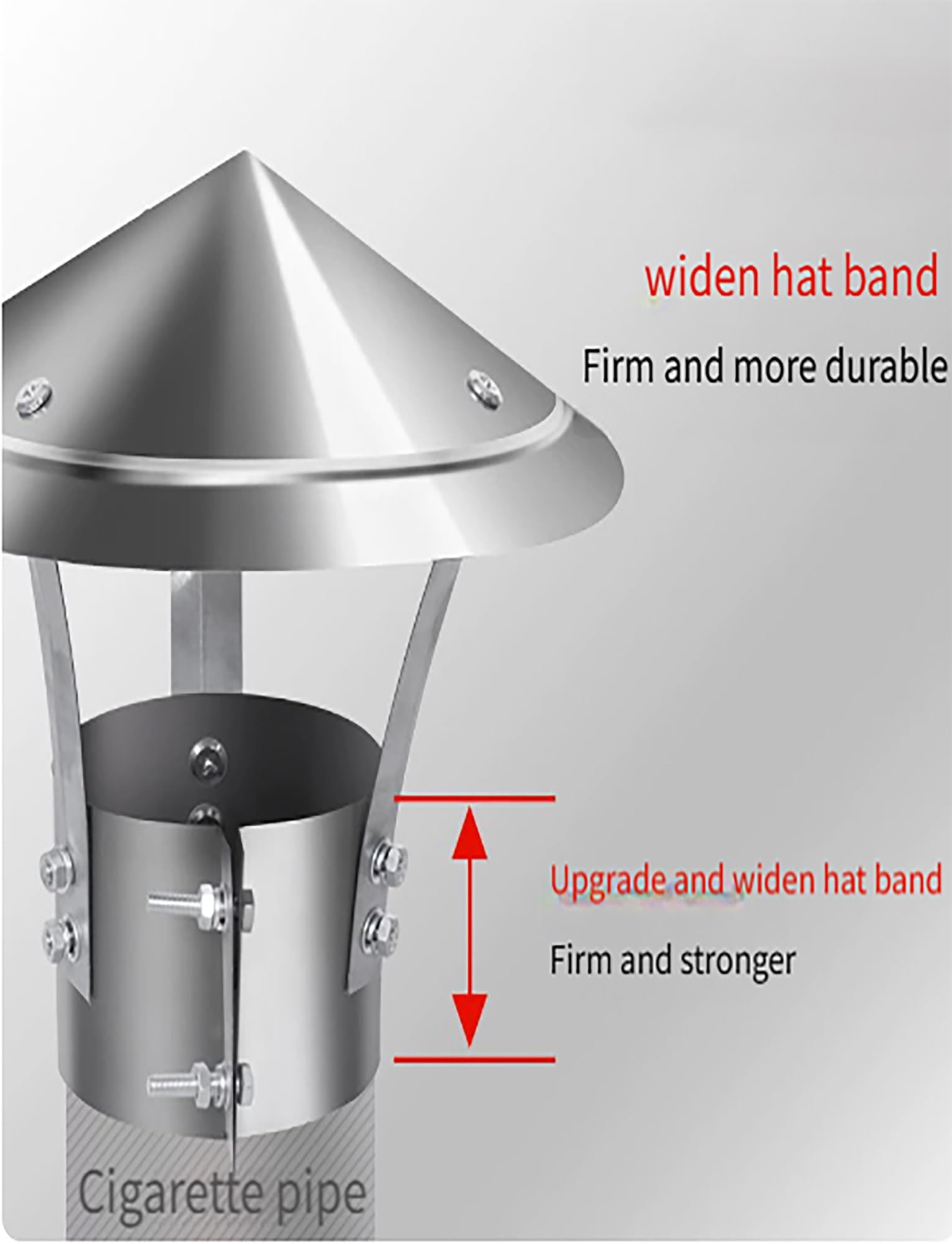Odporna na warunki atmosferyczne Stal nierdzewna Nasada kominowa – Regulowany Bolt-On Uniwersalny Wentylacja Rura Osłona robić użytku zewnętrznego Roof-Flue Rury(24cm/9.4in)