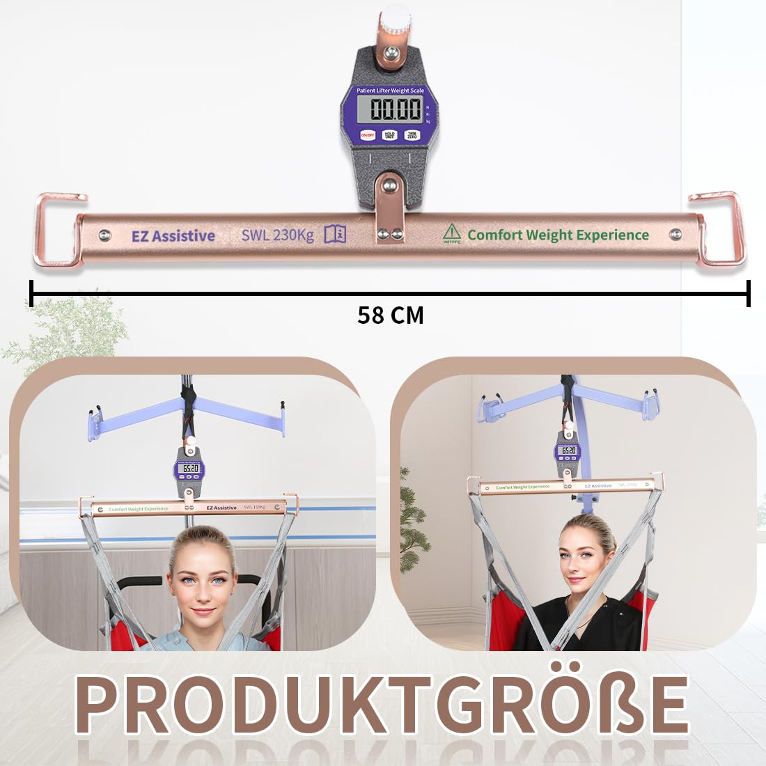 EZ Assistive Lift-Waage, Patientengewichtswaage für Lift, SWL 330 LBS