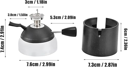 Miniatura 5 de Fdit Mini quemador de butano para sifón de mesa, sifón, llama ajustable, acero inoxidable, sifón, cafetera, mini mesa de butano, para picnic,