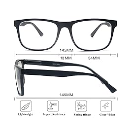 OLOMEE Large Reading Glasses Mens Oversized Wide Readers +1.50 Lightweight Square Magnifying Cheaters Glasses for Men W/Big Head 4 Pack