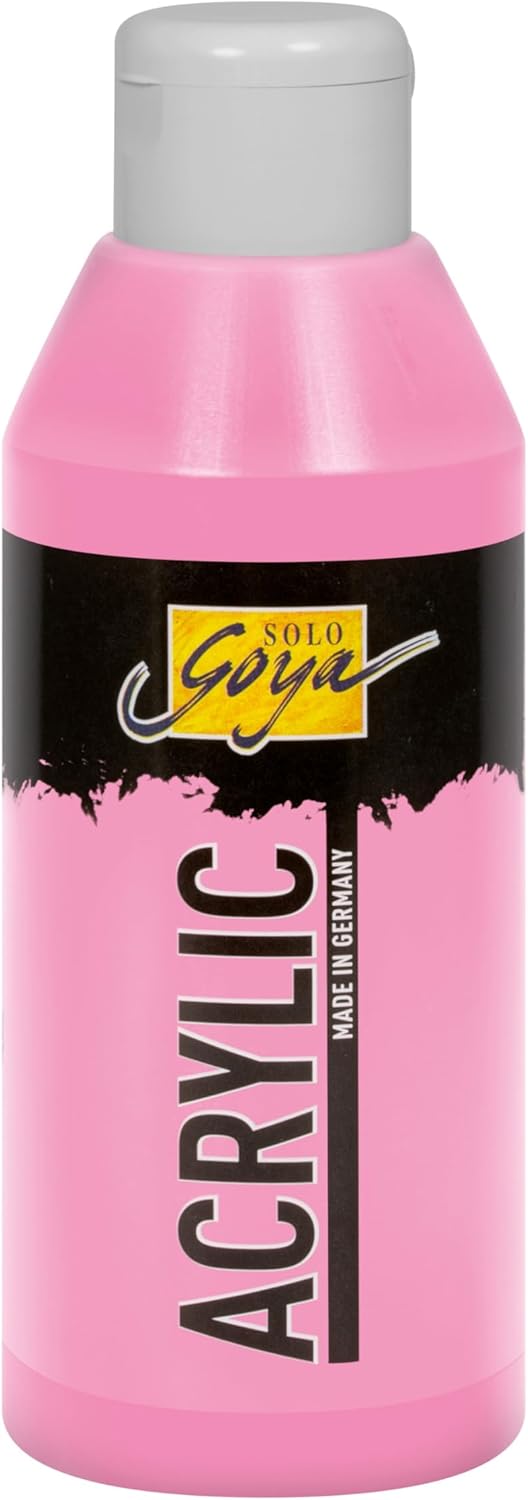 KREUL 84238-Solo Goya Rosa, Flask, Creamy and Versatile Acrylic Paint in Studio Quality, Water-Based, Quick Drying and Matte, Good Coverage, Colour Pink, 250 ml (84238)