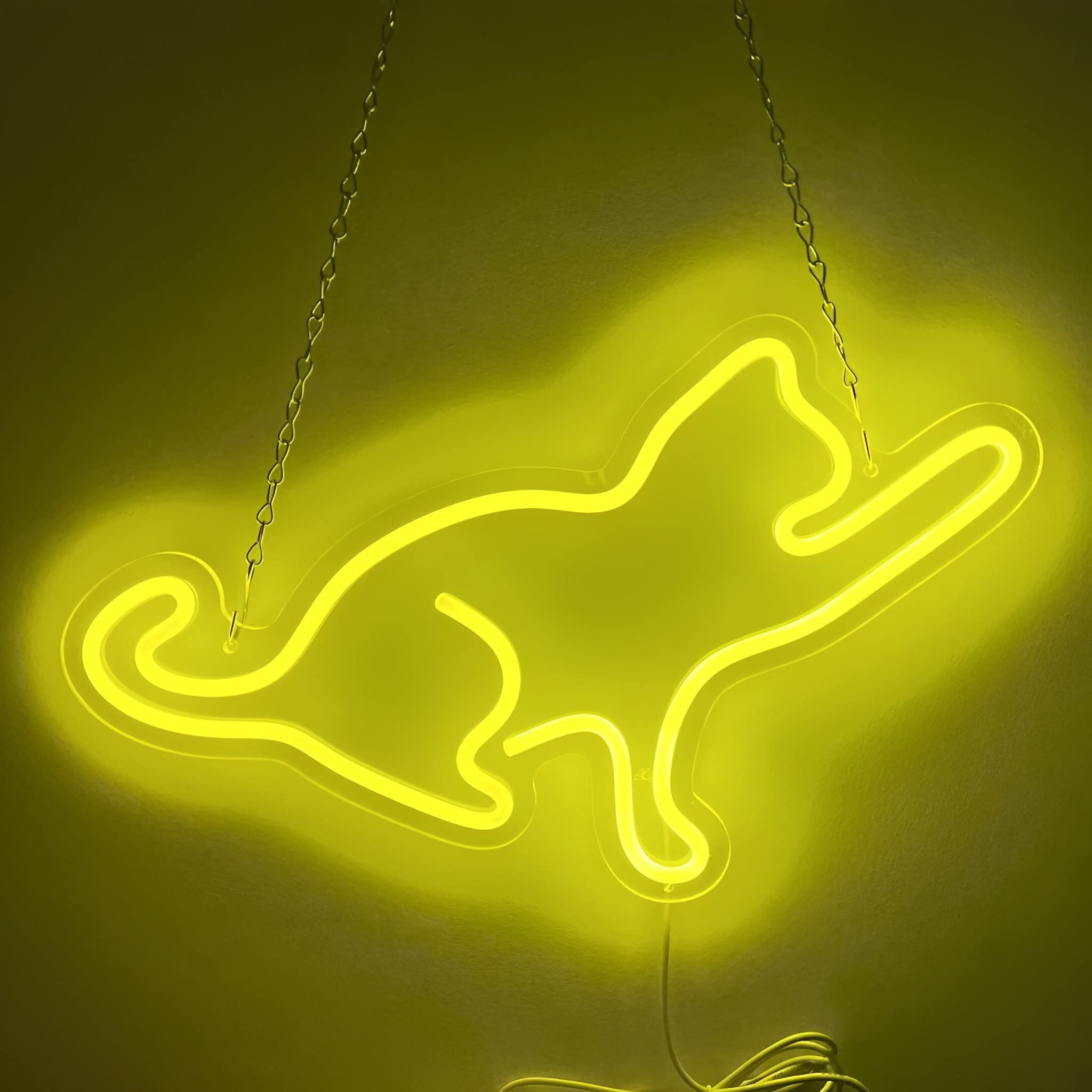 LZXSXZ Neon Sign, Cat Neon Light Signs by USB with Switch, Yellow LED Neon Light Sign Acrylic Art Wall Decor for Bedroom Wall Decor Game Room Party Decoration - 38ร26CM โ image 1