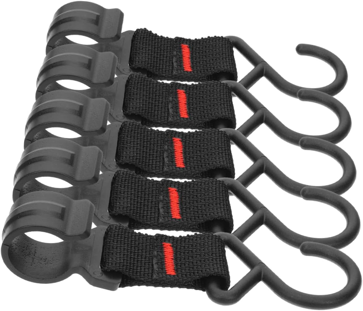 Unomor Outdoor Camping Hook 5Pcs Black Plastic Ribbon Heavy Duty