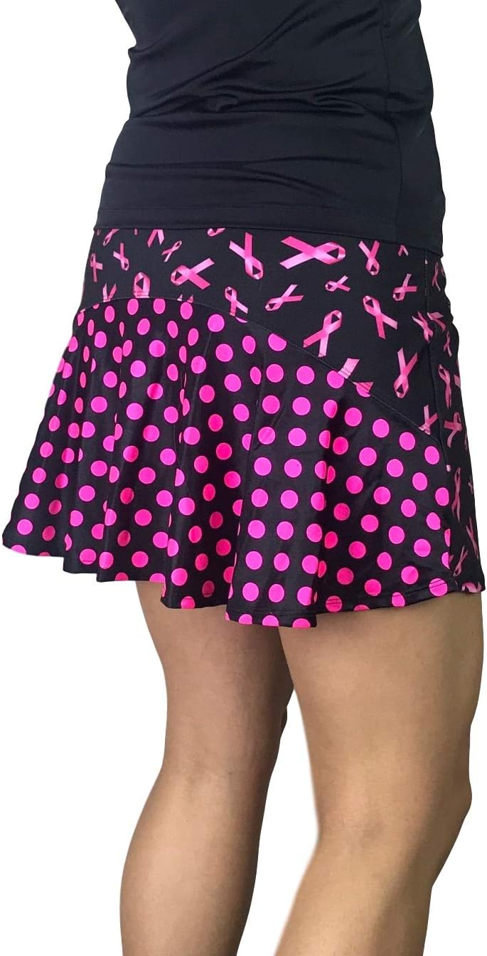 Pink Ribbon Breast Cancer Awareness Flutter Style Golf & Tennis Skort/Skirt