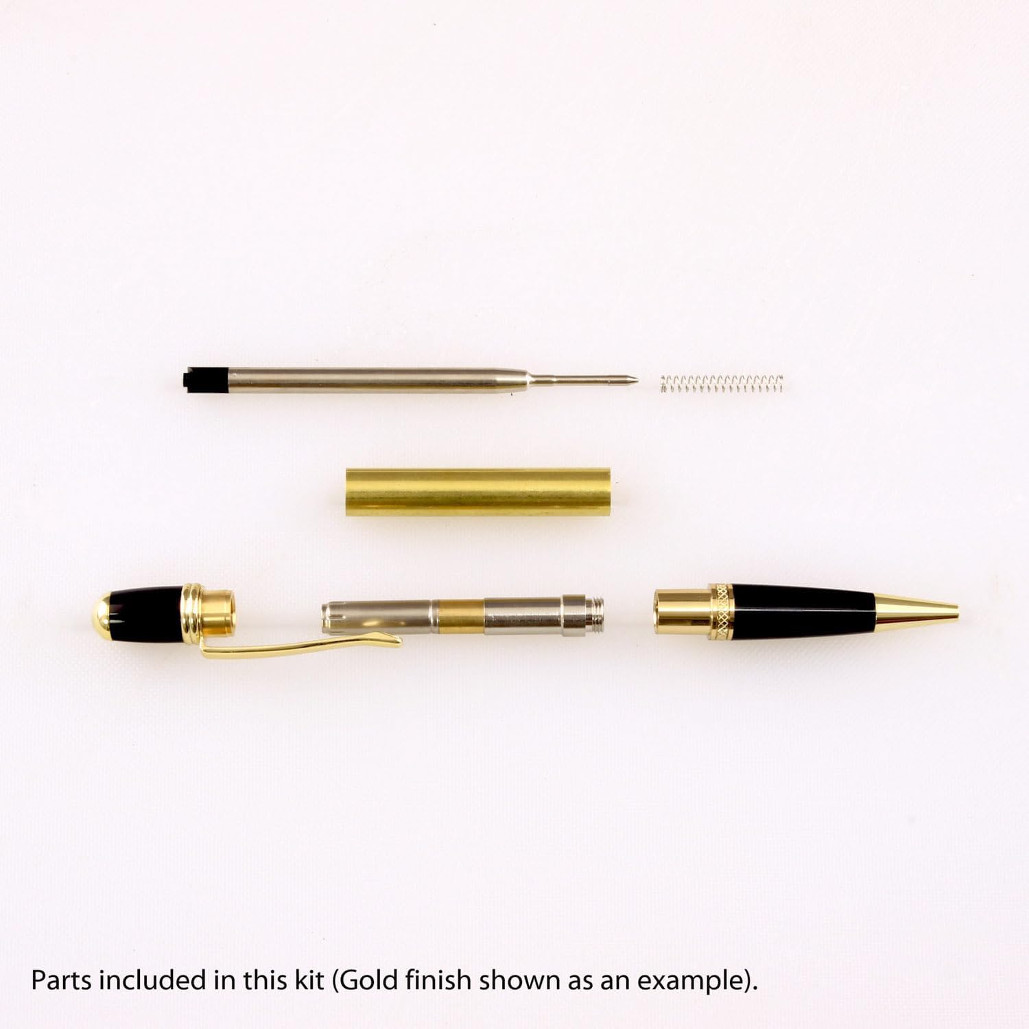 Legacy Woodturning, Viceroy Pen Kit - Gold and Matte Black Chrome, 6 Pack