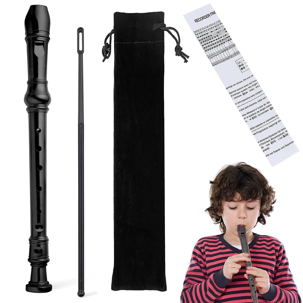 Flauto a blocco soprano in Do, flauto soprano, per bambini, 8 fori, con strumento di pulizia, custodia per la conservazione, flauto per principianti, set da dito tedesco, regalo per bambini, colore