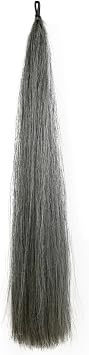 31.5 IN Long 1 LB Horse Tail Extensions with Natural Loop Top & Blunt Cut Bottom Medium Gray