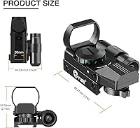 Vista 7 de CVLIFE 1X22X33 Visor Reflex Rojo y Verde Punto de Mira con 4 Retículas, Ópticas con Láser y Interruptor de Presión para Riel de 20mm