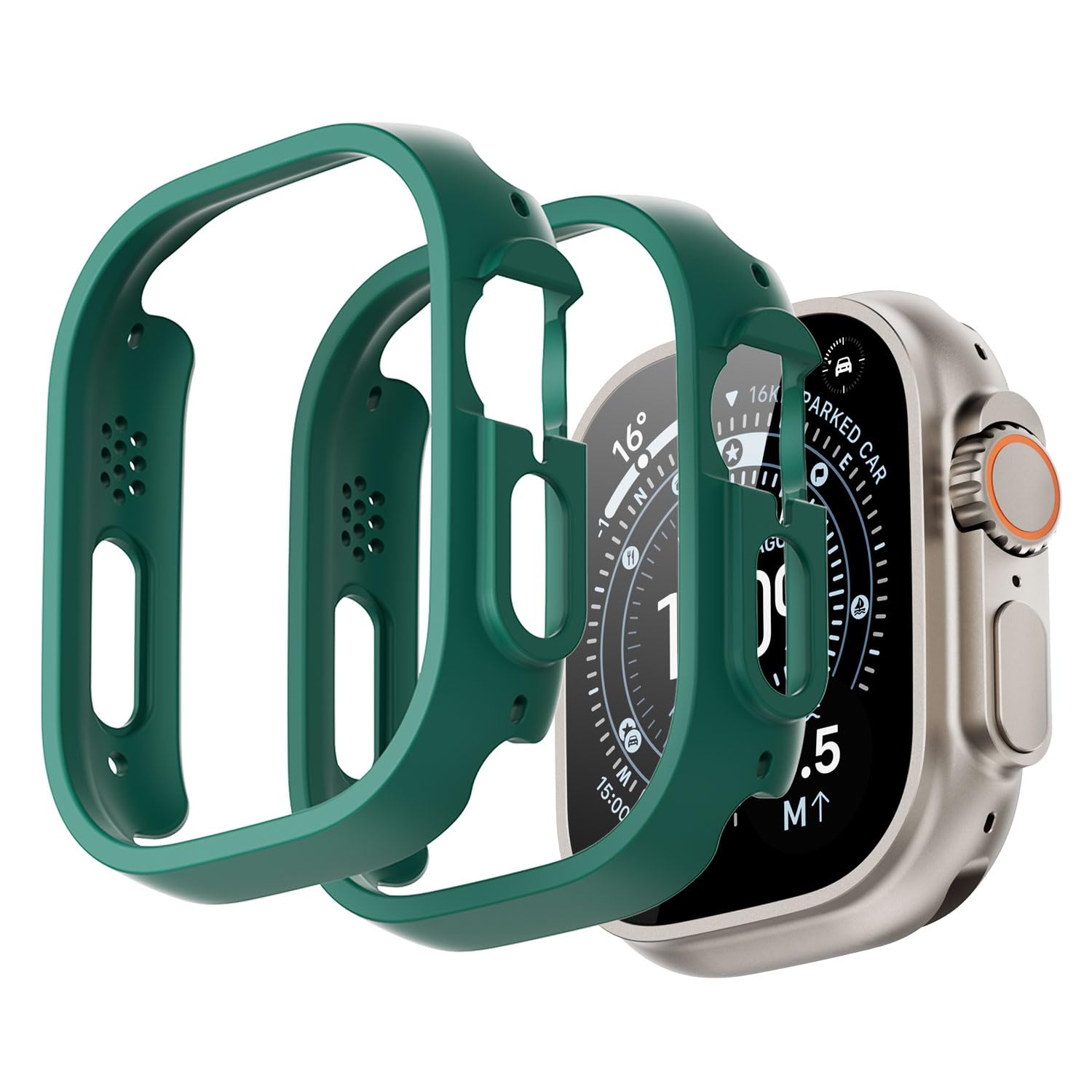 GEEDOOWIN 2 Pack [NO Screen Protector] Bumper Case for Apple Watch Ultra 3 (2025)/ Ultra 2 / Ultra 49mm, Slim Thin Shockproof Bumper Cover, Hard PC