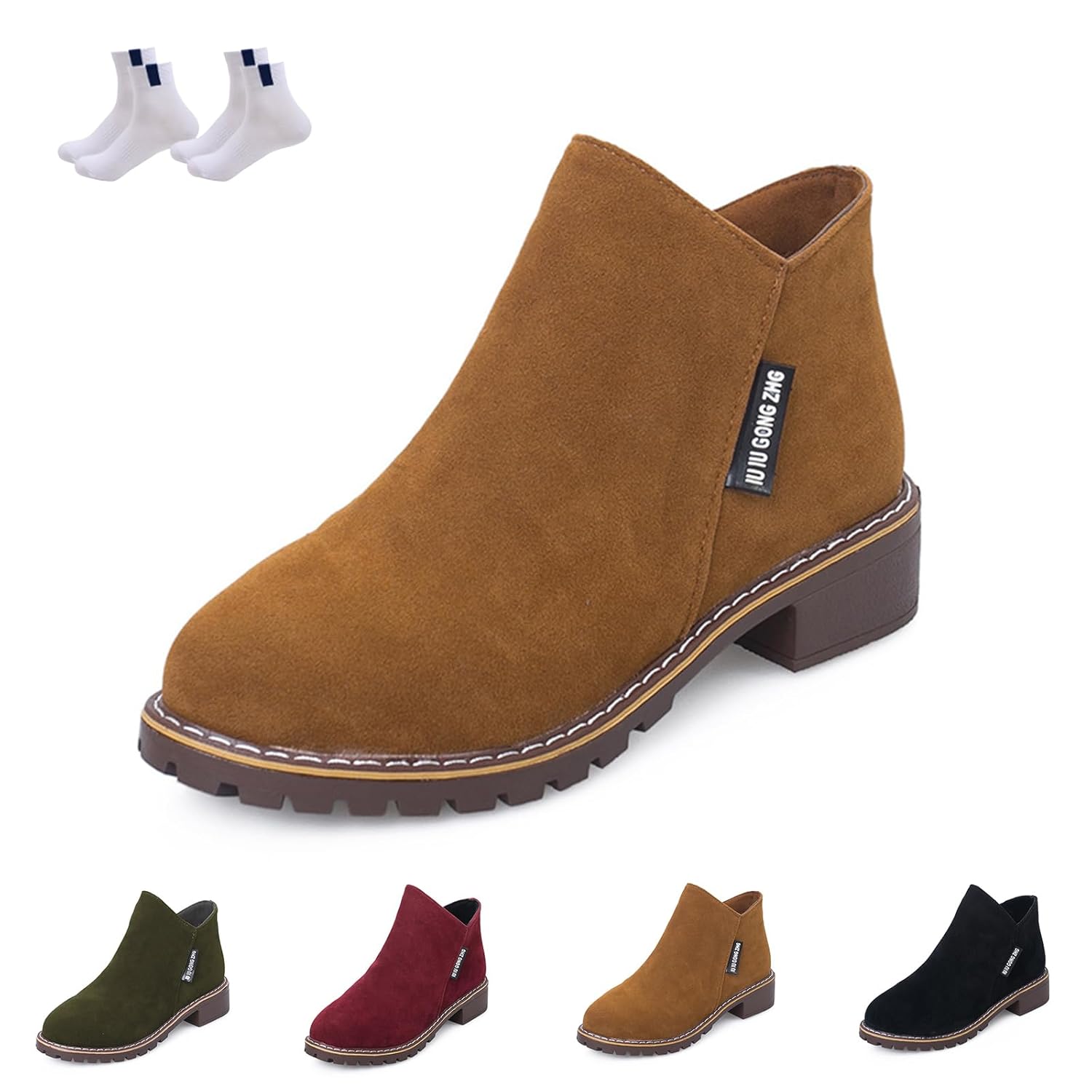 Ankle Boots for Women Low Heel Womens Ankle Boots Chunky Heels Platform Walking Outdoor Fall Snow Boot for