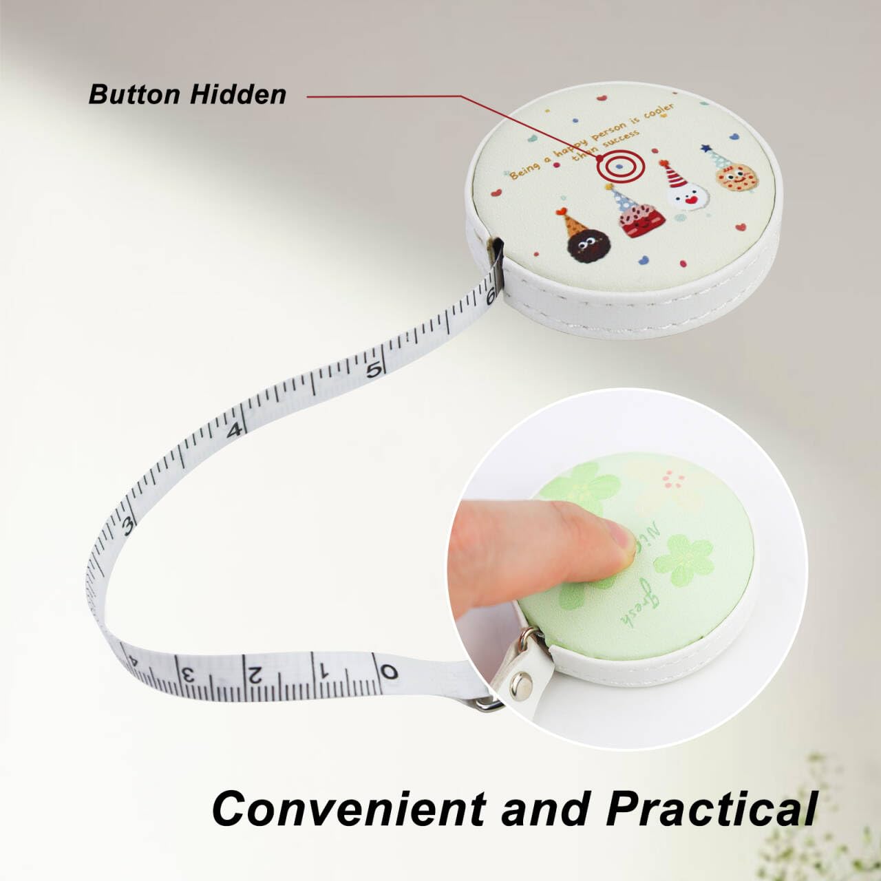 Andiker 2 Pack Tape Measures, 60 in/1.5 M Dual Sided Retractable Soft Measuring Tape, Small Button Measuring Tape for Body Sewing Waist Pet