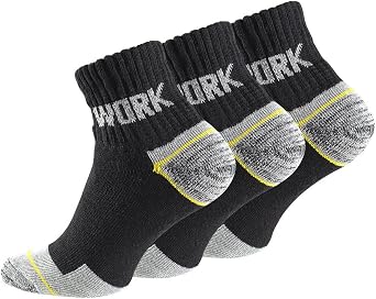 3 Pairs Mens Work Socks Short Conch, Durable and Breathable