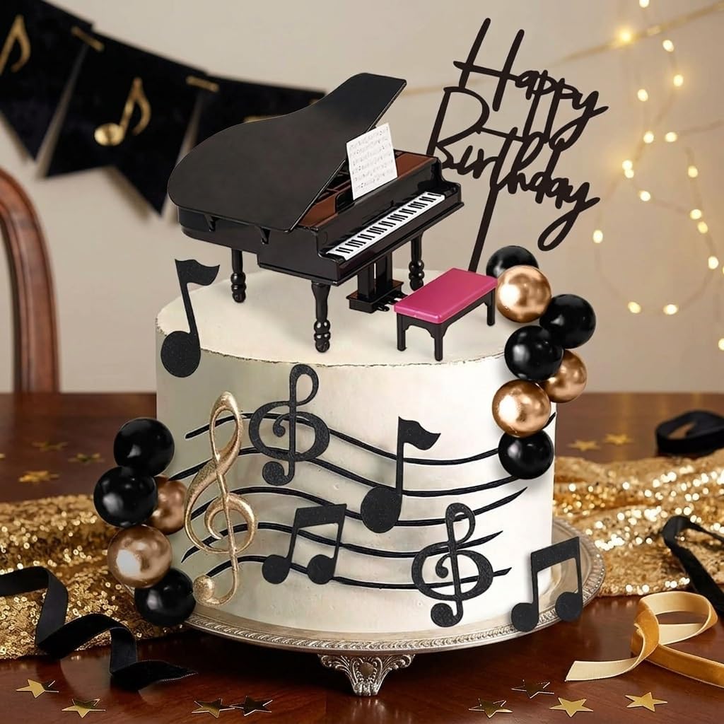 Music Cake Topper Piano Cake Toppers Music Notes Balls Cake Decorations