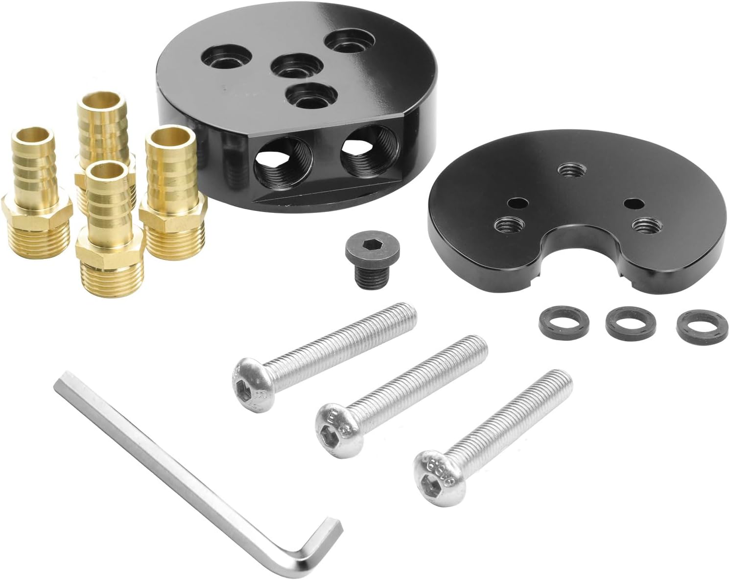 Diesel Fuel Tank Gas Integrated Return Sump Kit, Dual-Port Fuel Tank Sump Replacement, Compatible with Airdog FASS Cummins Duramax Powerstroke, Integrated Return