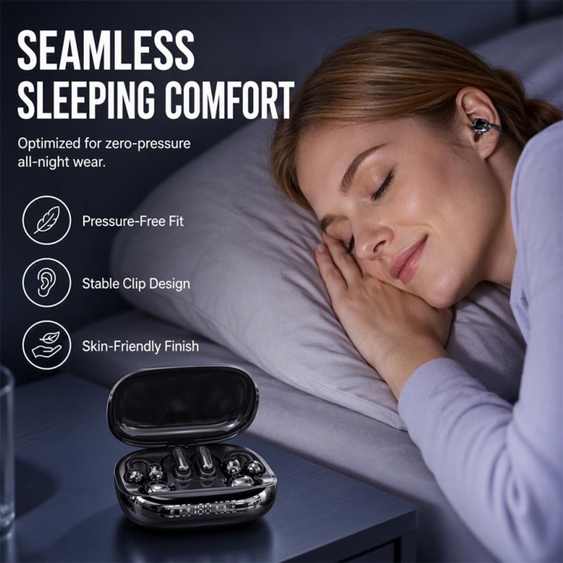 Écouteurs sans Fil 6 en 1 pour Le Sommeil avec Étui De Chargement, BT 6.0 (#C)