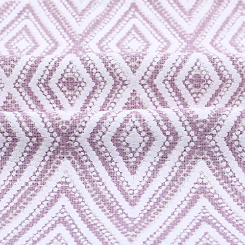 HPUK Decorative Throw Pillow Covers Set of 4 Geometric Design Linen Cushion Cover for Couch Sofa Living Room, 18"x18" inches, Lavender Mist - Thumbnail 7