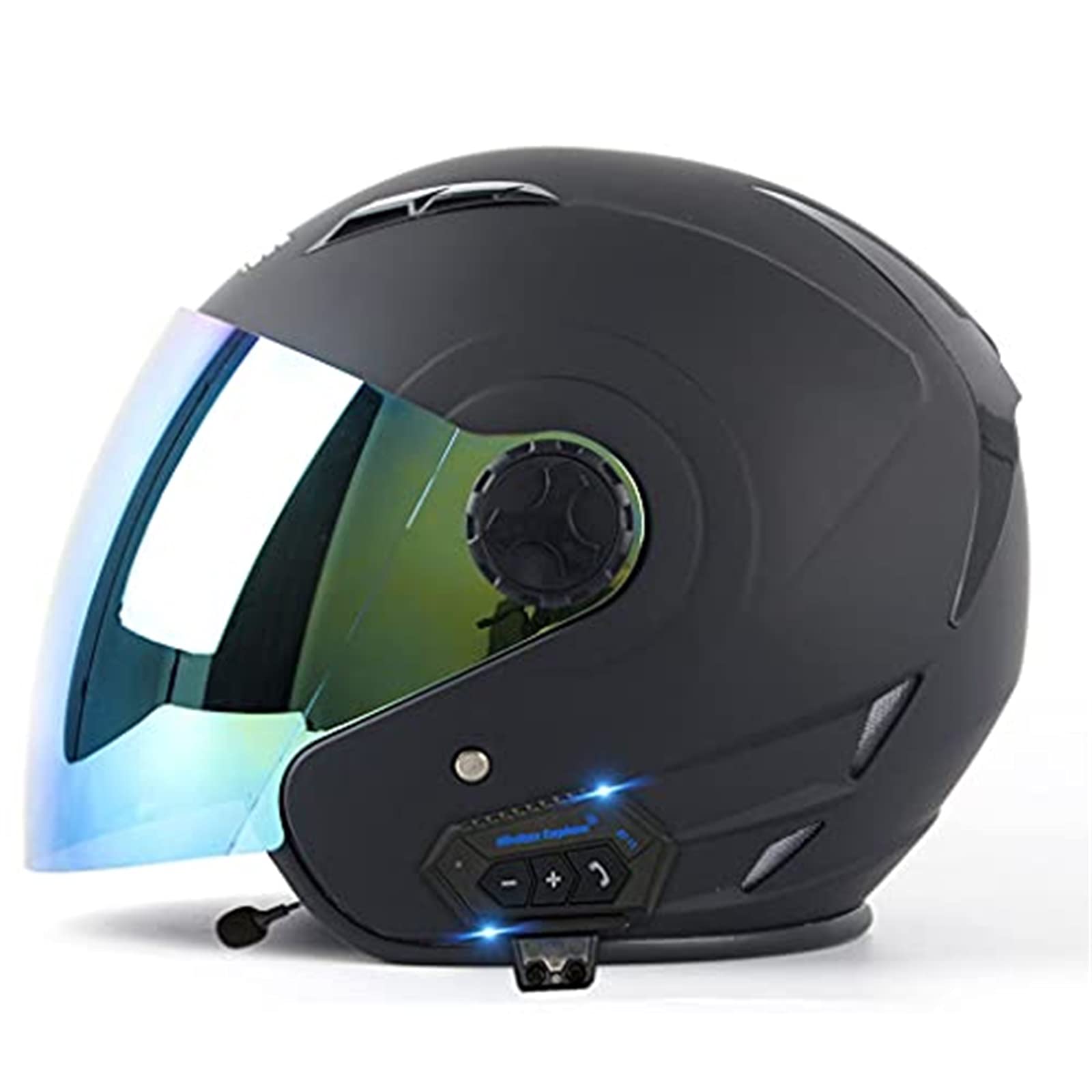 Bgmke Men's D Retro Motorcycle Street Helmet Bluetooth For An Wo Classic Vintage Open Face Half Helmet For Cruiser Style Mope Chopper Jet Scooter Electric Motorbike Helmet Ot Certifie