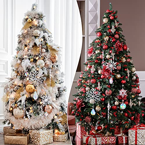 Suzile 12 Pieces Christmas Tree Decoration Ornament Acrylic Icicle Christmas Hanging Acrylic Crystal Snowflake Decoration Hanging Acrylic Snowflake For Christmas New Year Party Decor (Colorful) #TOP3