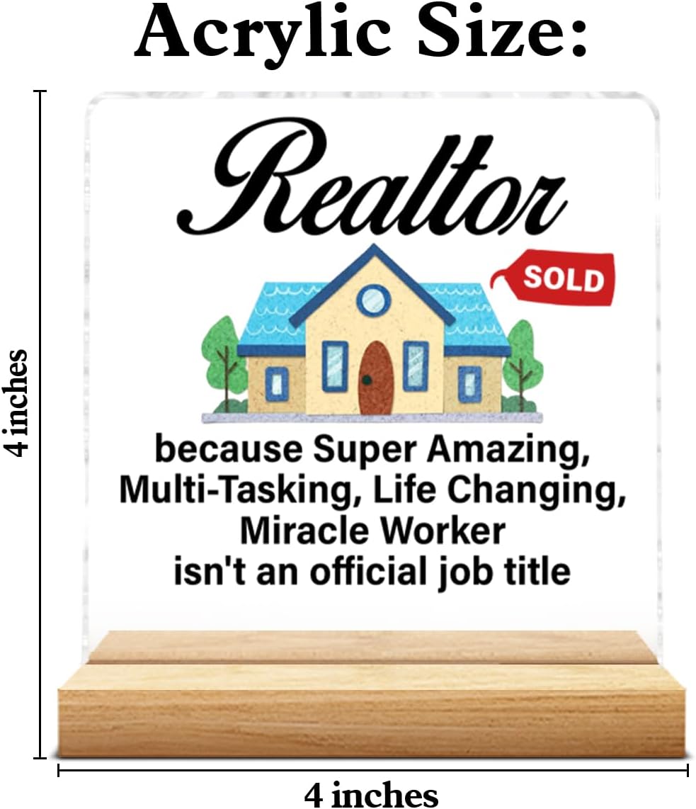 Realtor Gifts for Women Men, Real Estate Gifts for Realtors, Realtor Clear Acrylic Desk Decorative Sign Home Office Decor - Image 2