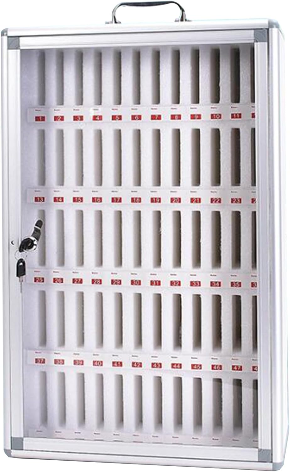 12~60-bit Portable Mobile Phone Safe Wall-Mounted Mobile Phone Storage Box with Lock Mobile Phone Cabinet for School, Hospital, Students and Employees Protect Equipment(48 bits)