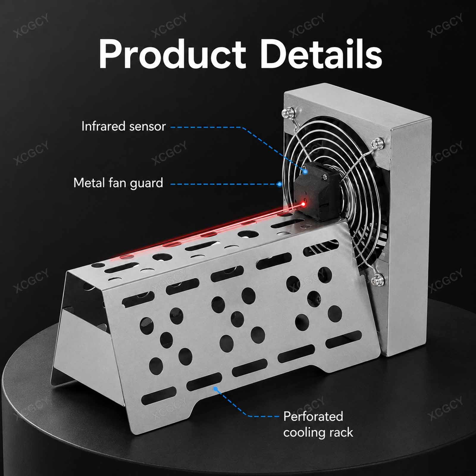 Ventilatore Automatico per Waffle, Ventola Elettrica di Raffreddamento per Waffle, Sensore Automatico 30 W, Refrigeratore da Banco in Acciaio Inox per Waffle Freschi E Snack Bar