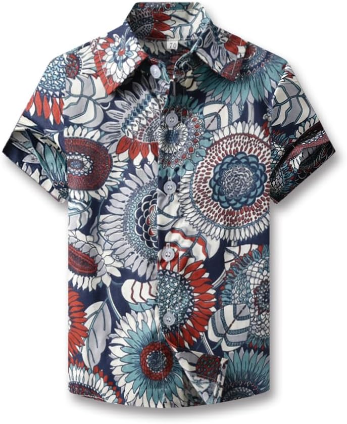 Boy’s & Men’s Button Down Hawaiian Shirts Casual Short Sleeve Leave Floral Aloha Shirt, 2 Years – Men 2XL Boy’s & Men’s Button Down Hawaiian Shirts Casual Short Sleeve Leave Floral Aloha Shirt, 2 Years – Men 2XL
