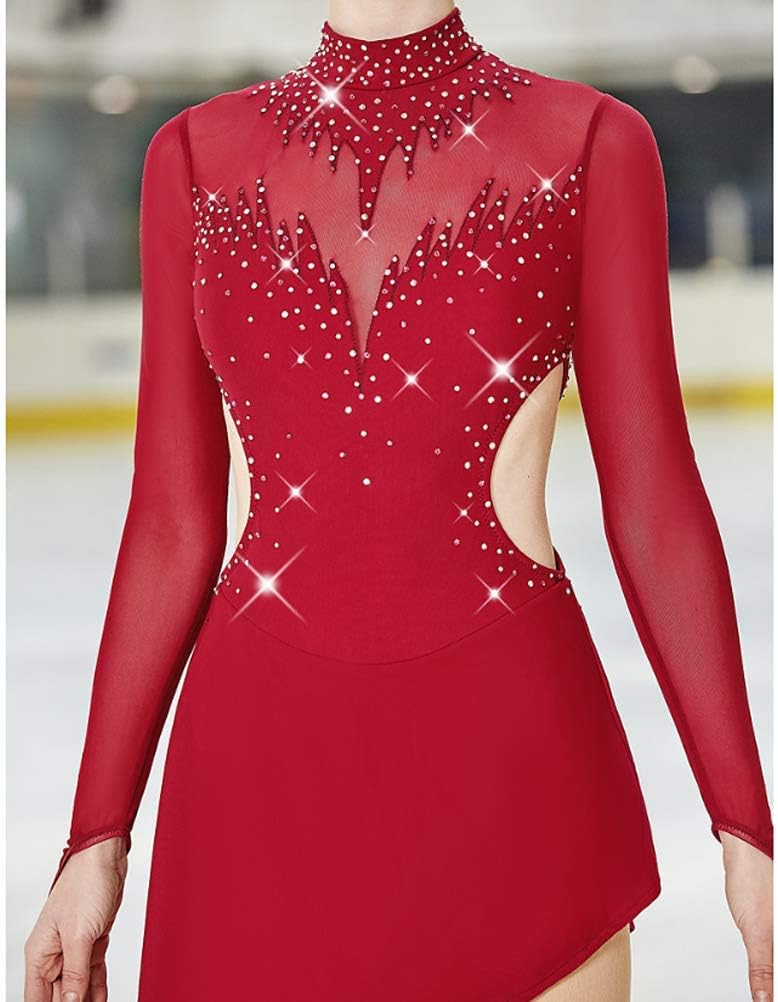 Figure Skating Dresses Back Roller Skating Ladies' Hollow Ice Skating Competition Costumes Winter Sportswear