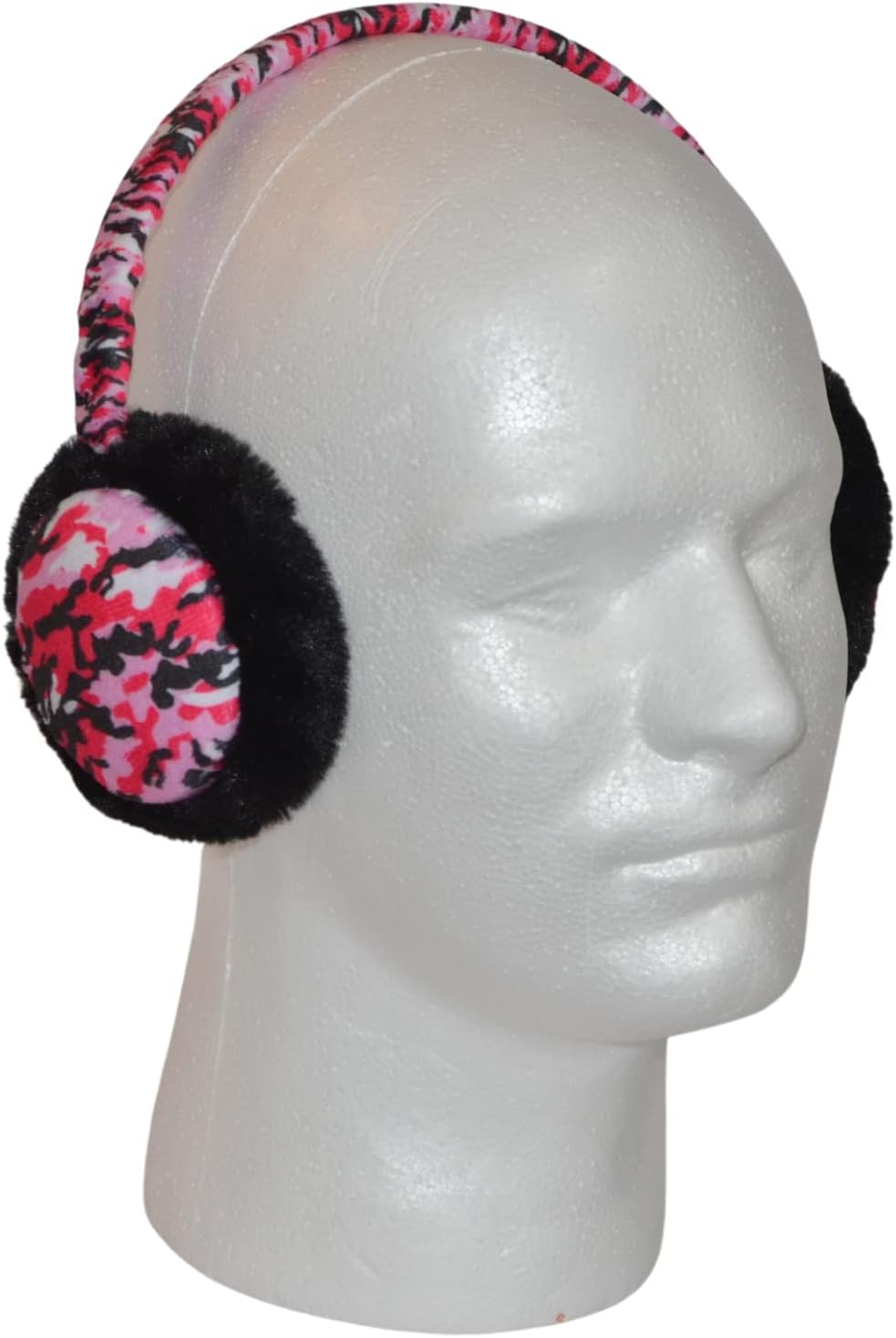 Popfizzy Camo Fluffy Ear Muffs for Men and Women, Fuzzy Adult Earmuffs, Adjustable Winter Ear Warmer Headband