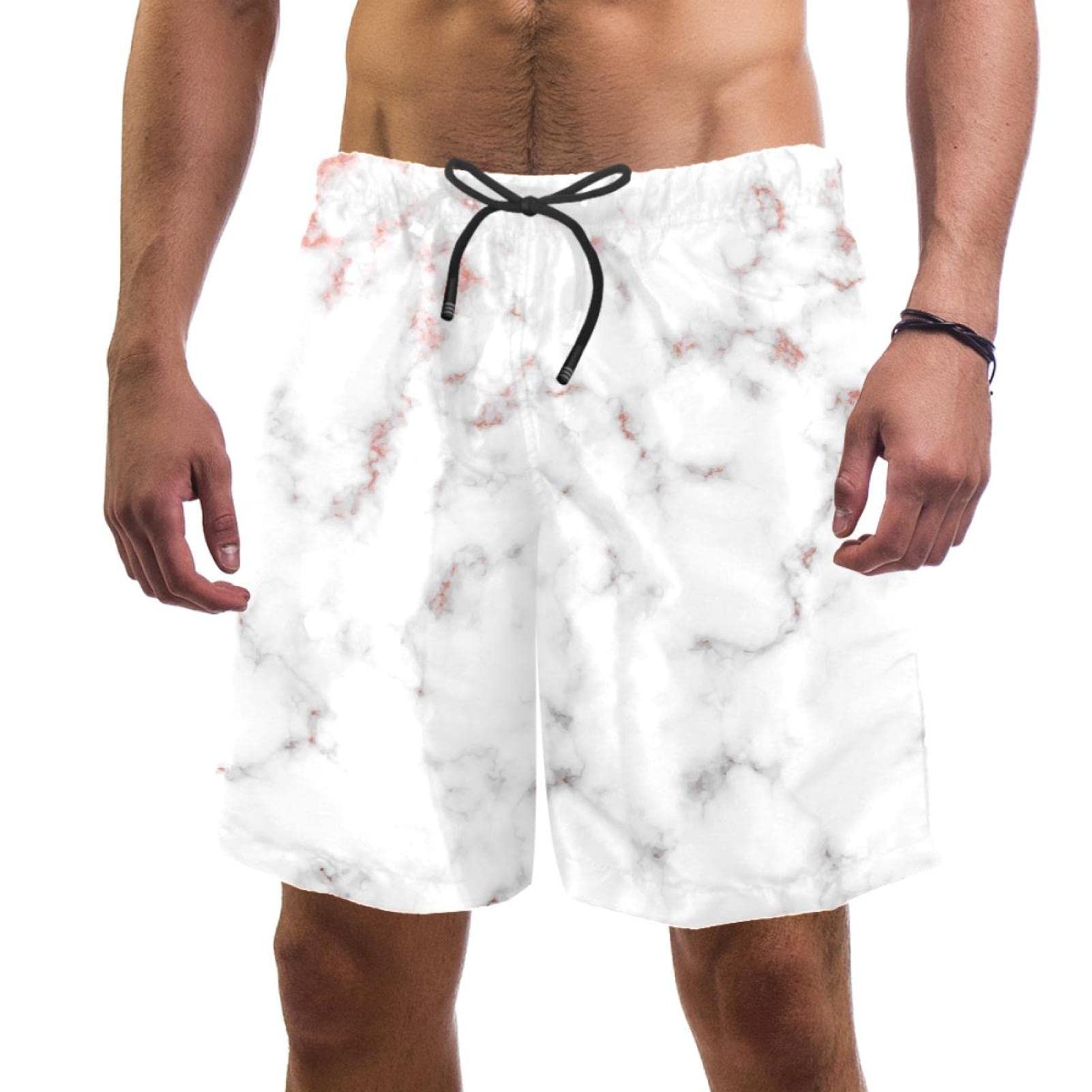 Short de plage à séchage rapide JDEZ maillot de bain texture marbre - 6