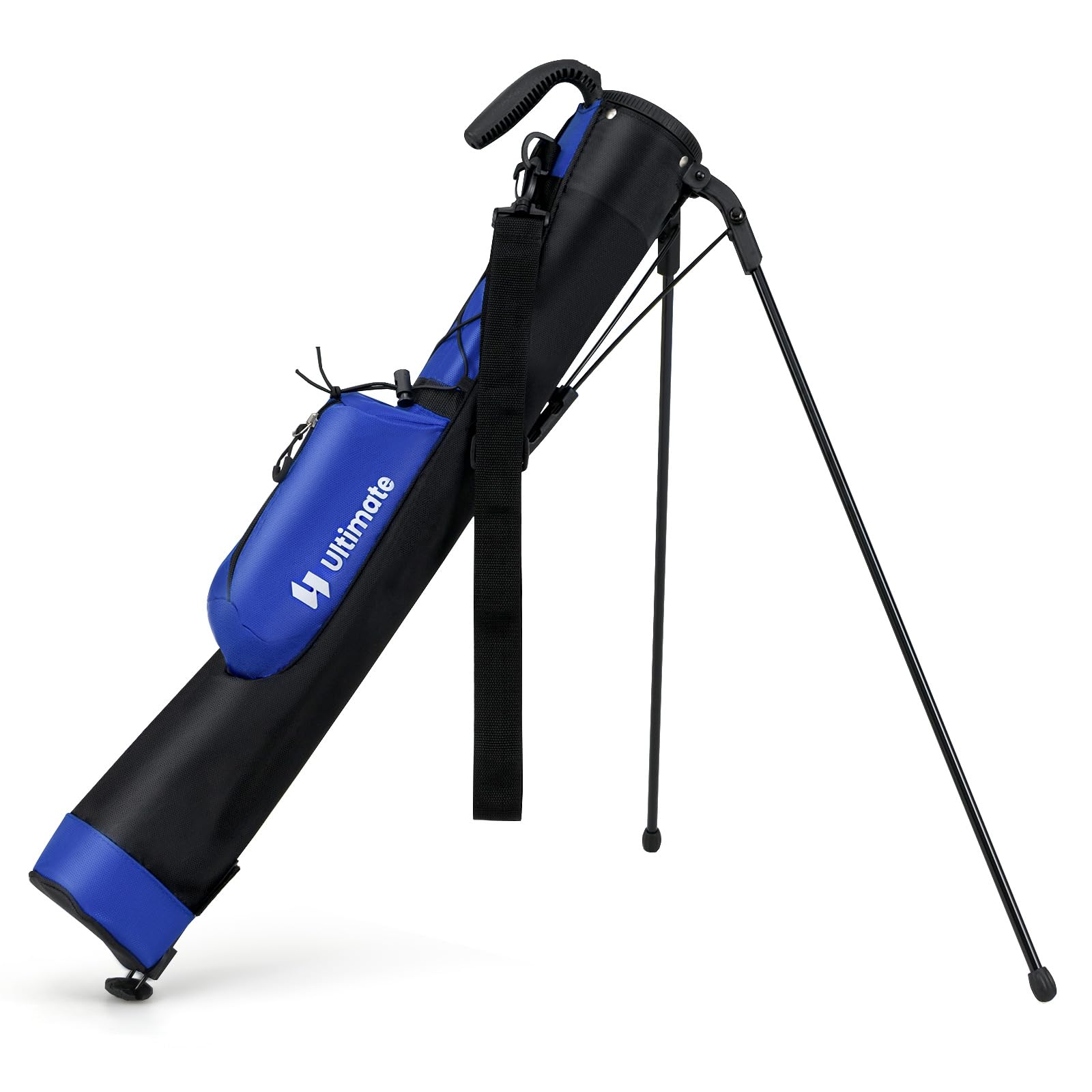 COSTWAY Golf Pencil Bag mit Ständer, Golfbag mit 2 er Unterteilung, Golftasche leicht mit Schultergurt & Tasche, Golf Standbag tragbar für Herren, Damen