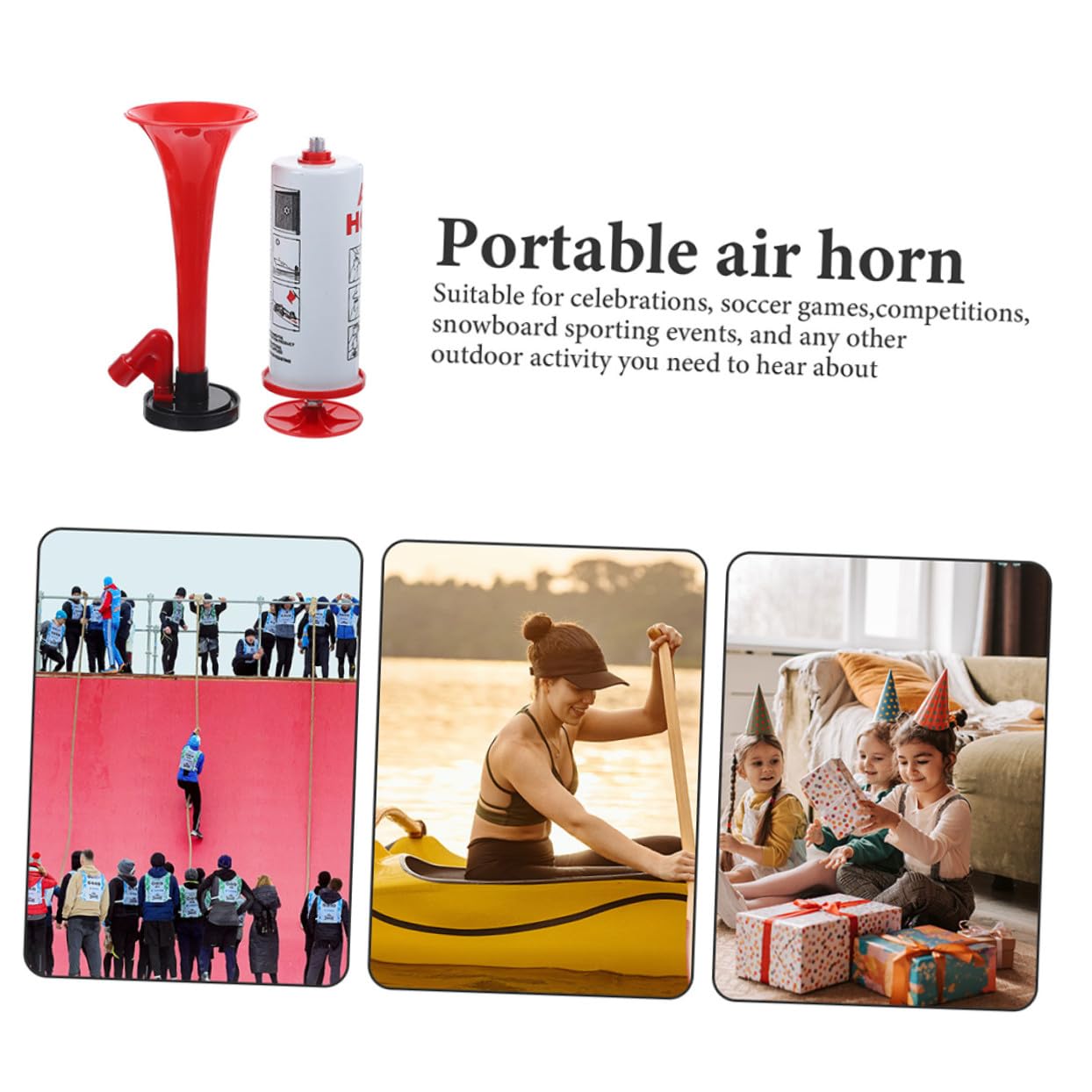 TOYANDONA 2 Stück Handliches Air Horn Fußball Event lautes Handpumpe Horn für Sportveranstaltungen Partys Boote und Fanfans Rote Cheerleader Pfeife für Feierlichkeiten und Spiele