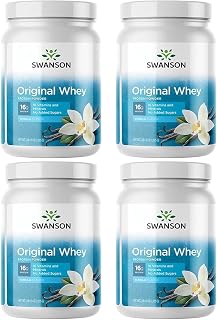 Swanson Original Whey Protein Powder with Vitamins Sports Nutrition Muscle Workout 2 lbs 4.5 Ounces (1,035 g) (4 Pack)