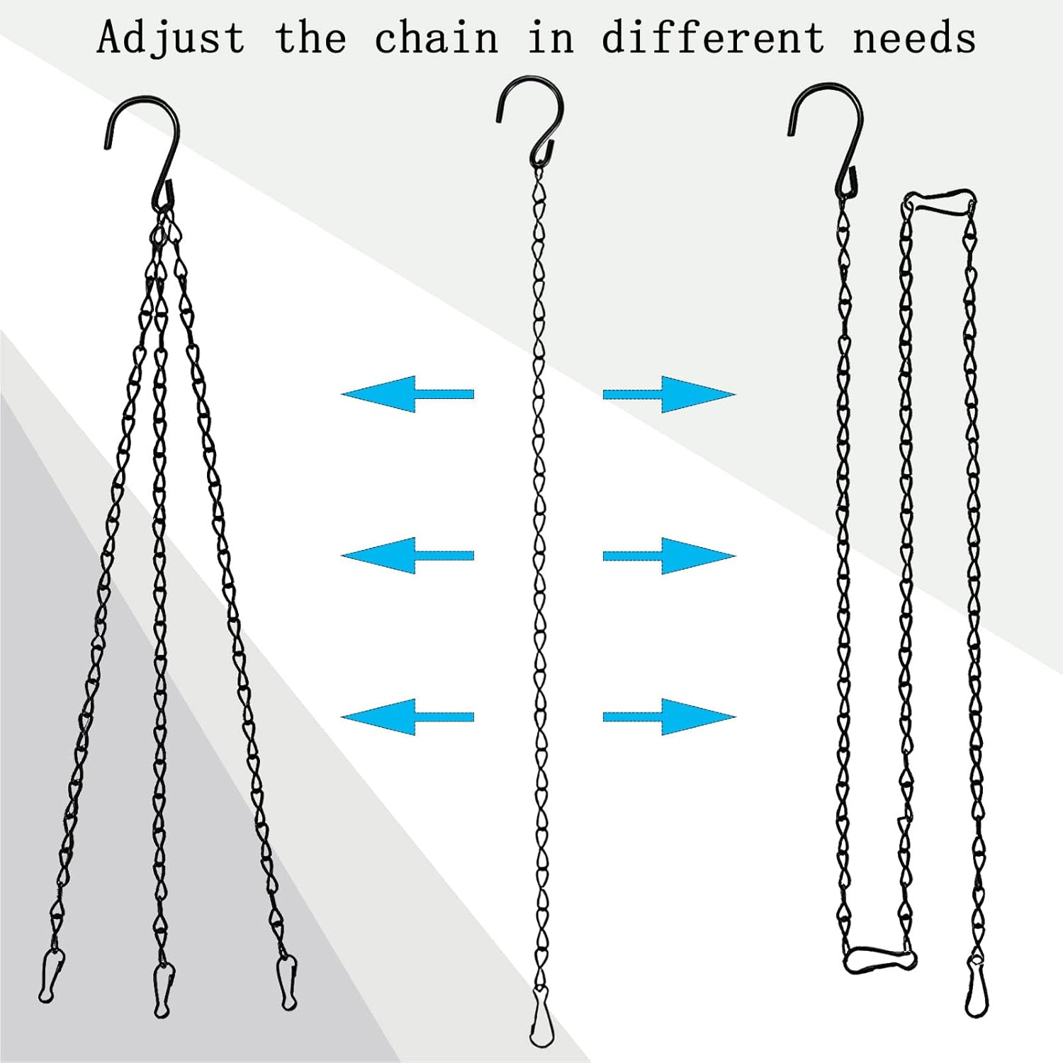 12 Pack Hanging Chains with Hooks, 19.7 Inches Outdoor/Indoor Garden Plant Hangers for Planters, Baskets, Bird Feeders, Lanterns, Wind Chimes and Ornaments - Image 4