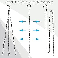 Vista 4 de Paquete de 12 cadenas colgantes con ganchos, colgadores de plantas de jardín de 19.7 pulgadas para jardineras, canastas, comederos de pájaros