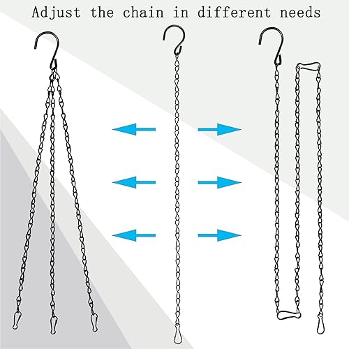 Miniatura 4 de Paquete de 12 cadenas colgantes con ganchos, colgadores de plantas de jardín de 19.7 pulgadas para jardineras, canastas, comederos de pájaros,