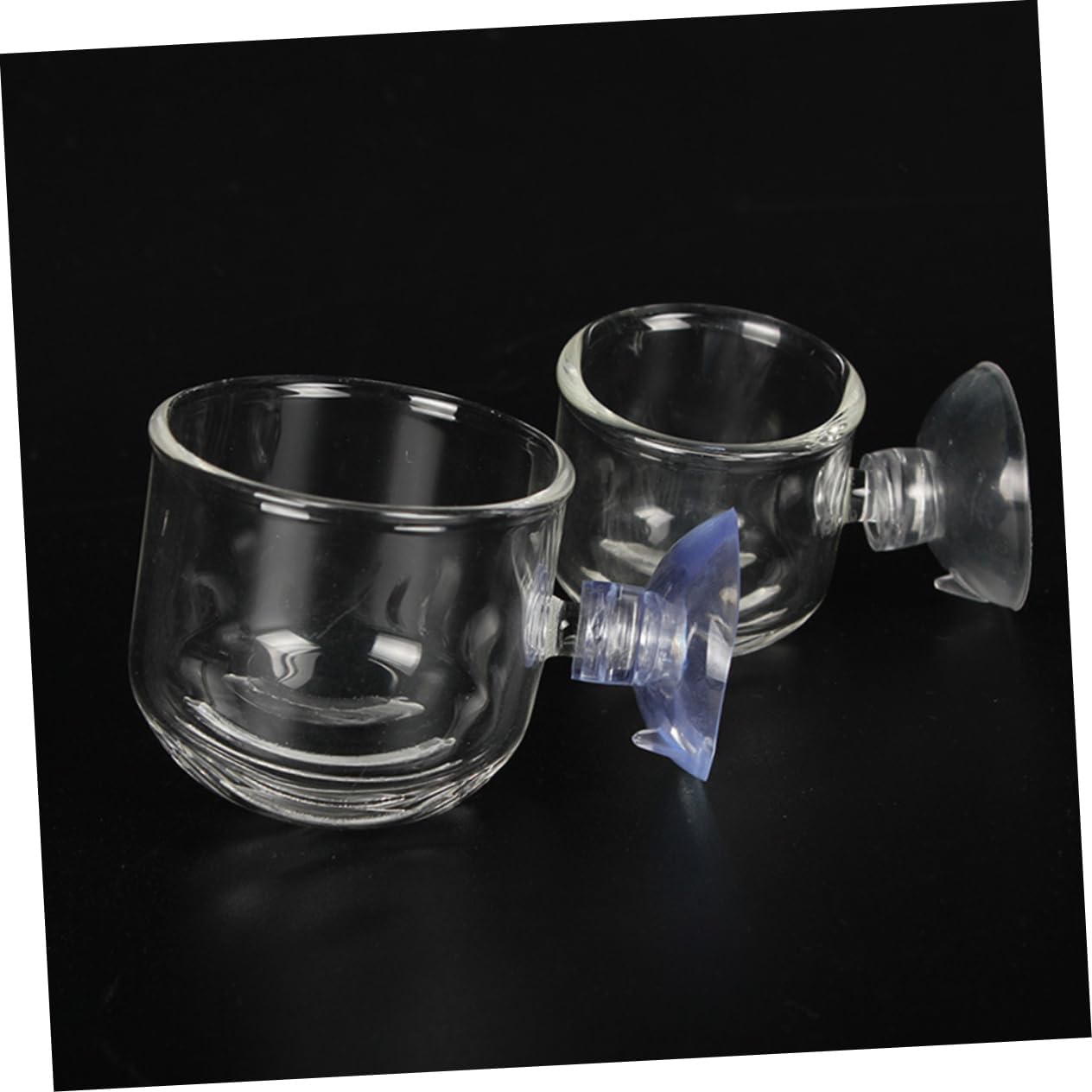 NOLITOY 3sets Fish Feeder Replacement Aquarium Supplies Feeder Glass Feeding Cup for Freshwater Saltwater Aquarium 2pc*3