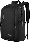 Sac à dos anti-vol Mancro avec port de chargement USB, convient aux ordinateurs portables de 15,6 po pour MacBook, sac à dos mince pour hommes et femmes, sac à dos d'ordinateur d'affaires, noir