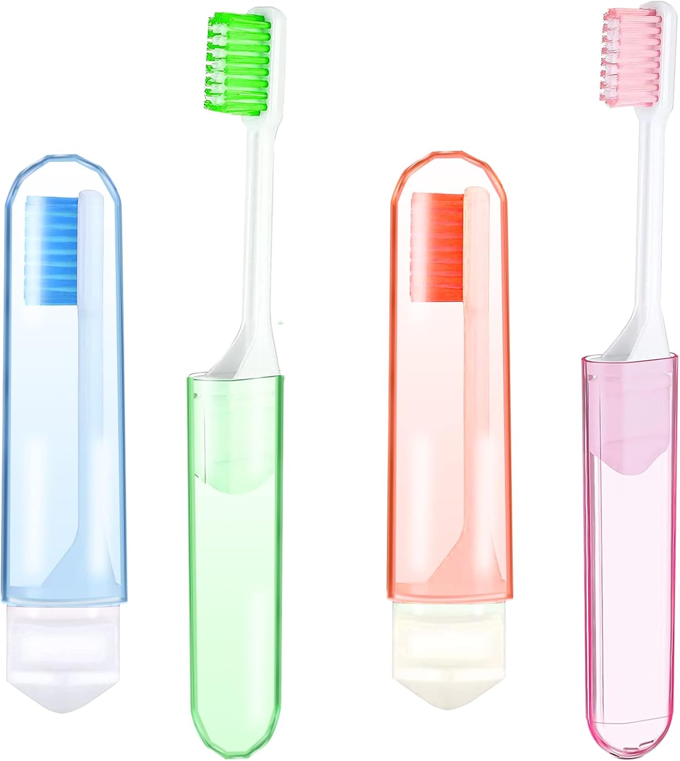 4 Pcs Portable Toothbrush Set Travel Soft Folding Toothbrush Outdoor