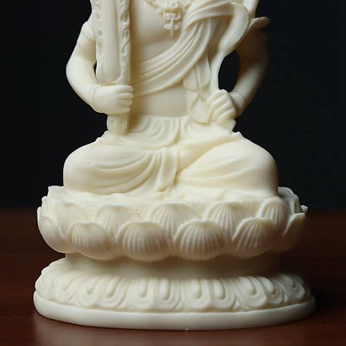 Miniatura 4 de zunibo Bodhisattva Akashagarbha - Estatua de Buda para decoración de oficina en casa adorno de escultura de Buda Feng Shui blanco para inauguración