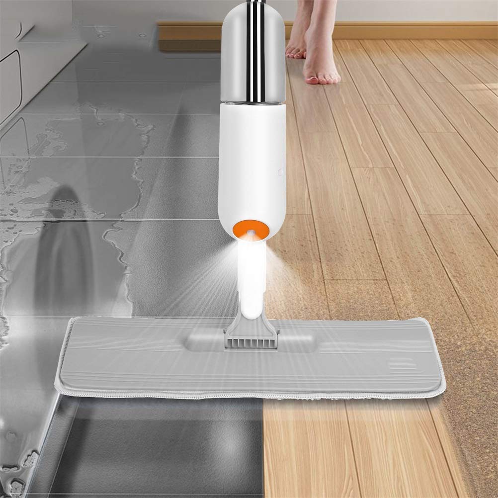 Fregona con pulverizador manual, Herramientas de limpieza del hogar, fregona para lavar el suelo, fregona limpiadora de suelos planos con almohadillas de microfibra de repuesto To pursue happiness