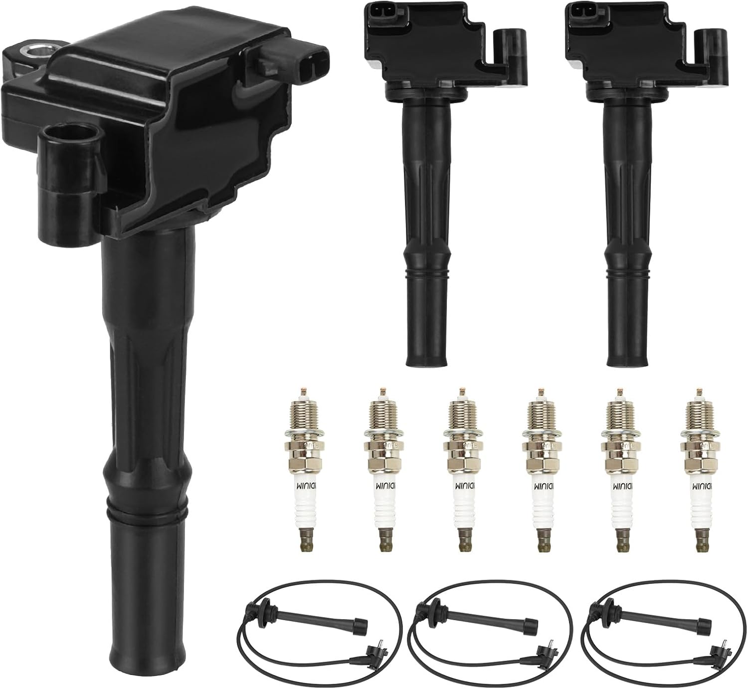 UF156 Ignition Coil Pack for Toyota 4Runner 1996-2002 3.4L, T100 1995-1998, Tacoma 1995-2004, Tundra 2000-2004 UF156 ‎C1041 5C1308,with Iridium Spark Plugs without Wires - 3 Set