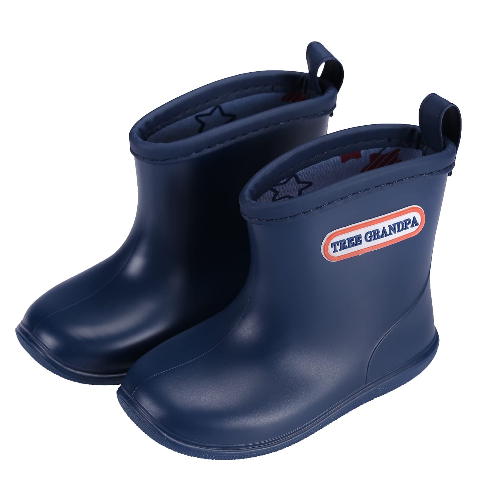 Tree Grandpa Toddler Rain Boots Baby Kids Easy-on Rain shoes Children Waterproof Shoes for Boys Girls(1-6 Years)