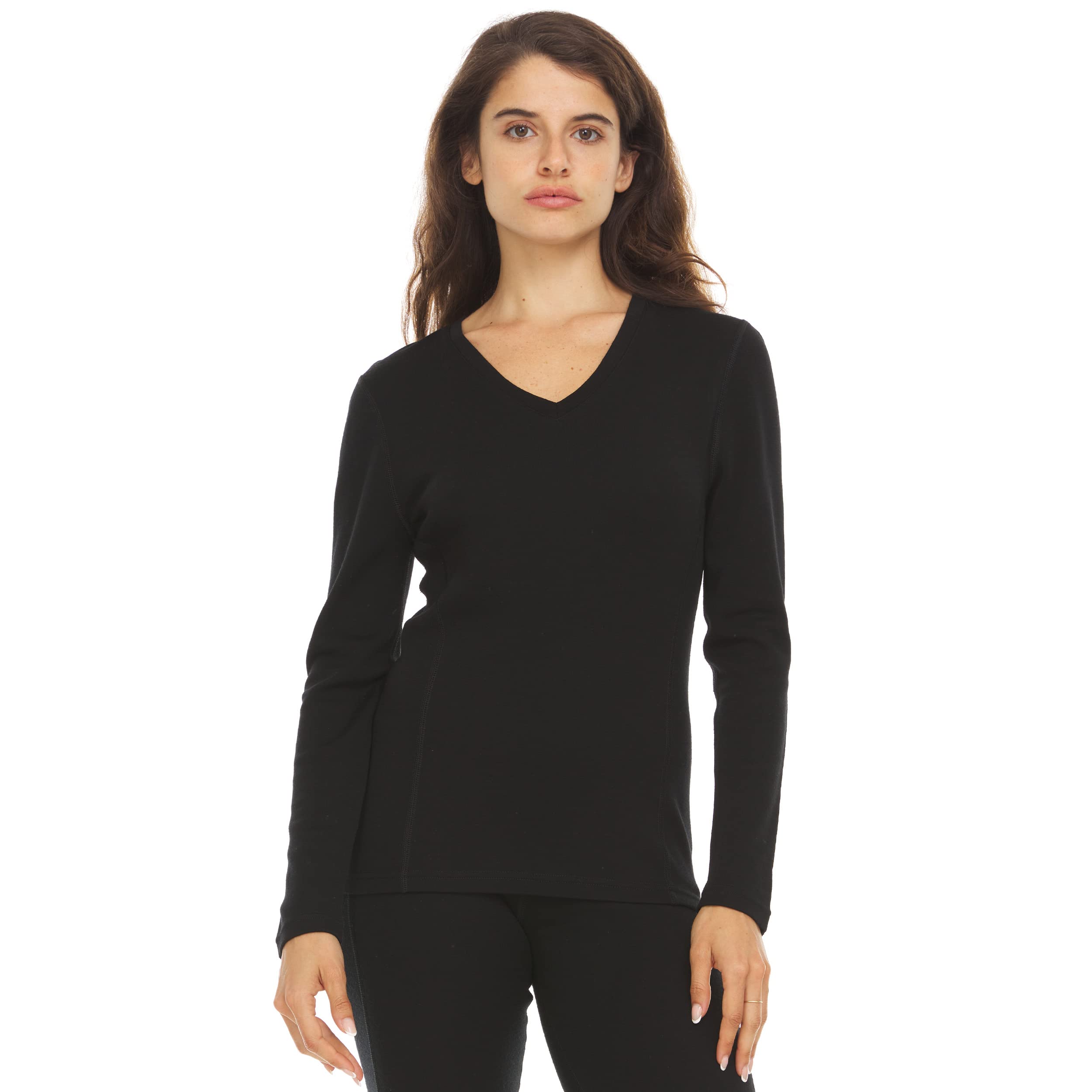 Women's Long Sleeve V-Neck - 100% Merino Wool Base Layer - Casual Shirt - Under Layer - Midlayer-image-40