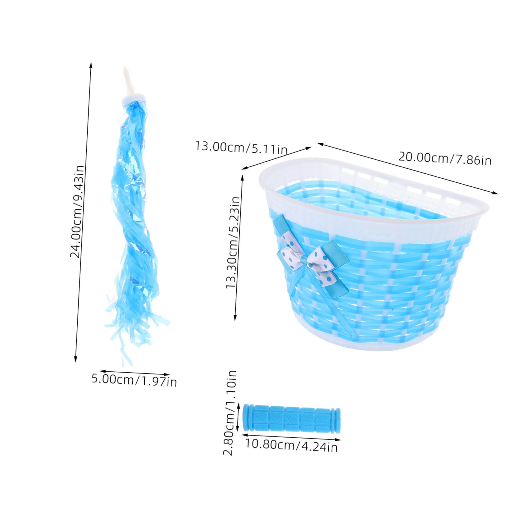 VICASKY 1 Set Bike Basket and Streamers Decorative Handlebar Grip Streamers for Boys and Bicycle Basket Accessories for Enhanced Biking Fun and Style