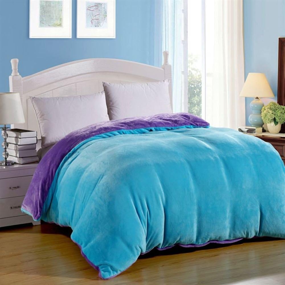 GAJDGUYQWVQ Coral Velvet Duvet Cover Winter Double-Sided Quilt Vinyl Single Thicken Student Quilt Sets Fleece Quilt Cover-K 110x150cm(43x59inch)