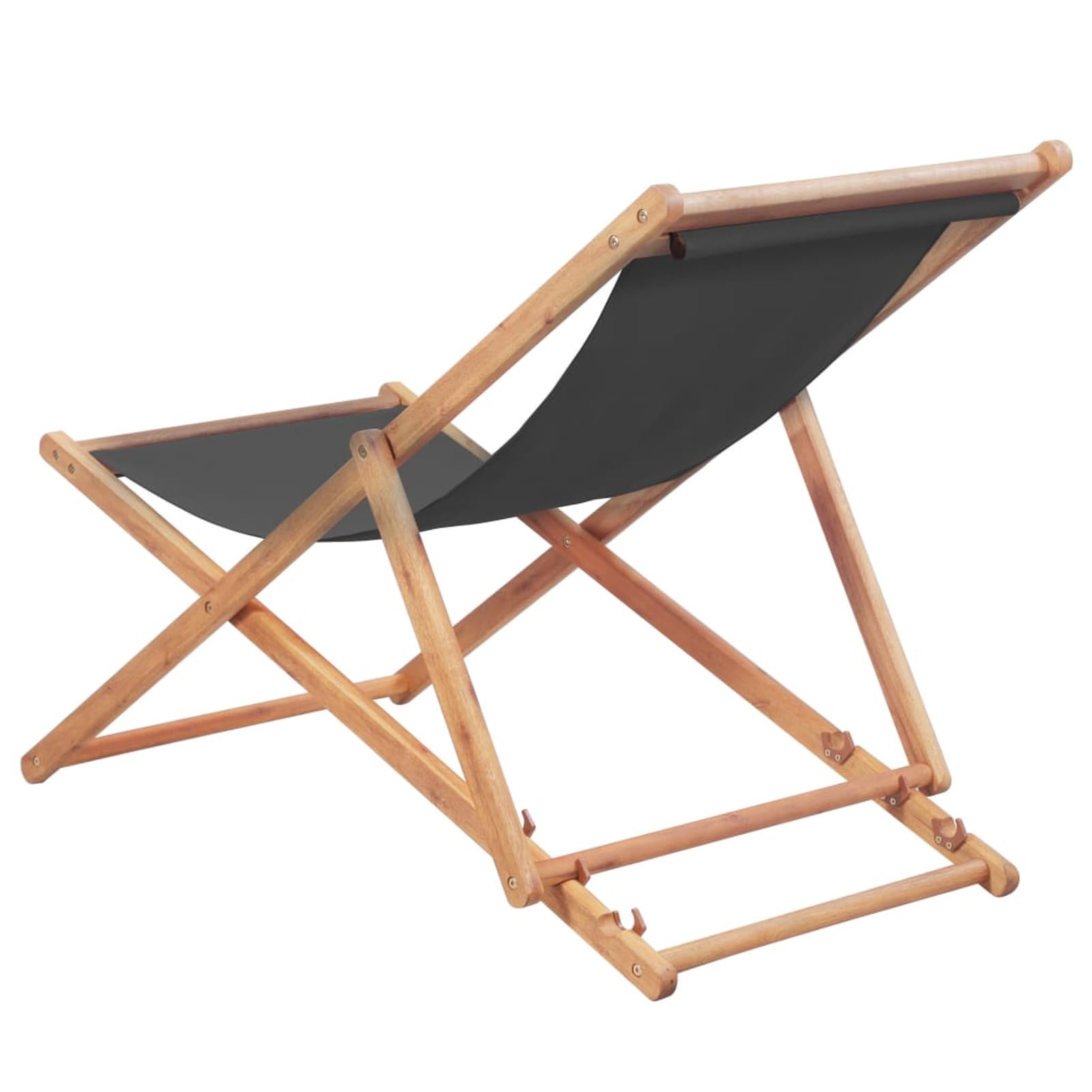 Klappbarer Strandstuhl Stoff und Holzrahmen Strandstuhl Klappbar Strandstuhl Klappbar Leicht Bis Campingstuhl Faltbar Strandliege Mit RüCkenlehne Grau