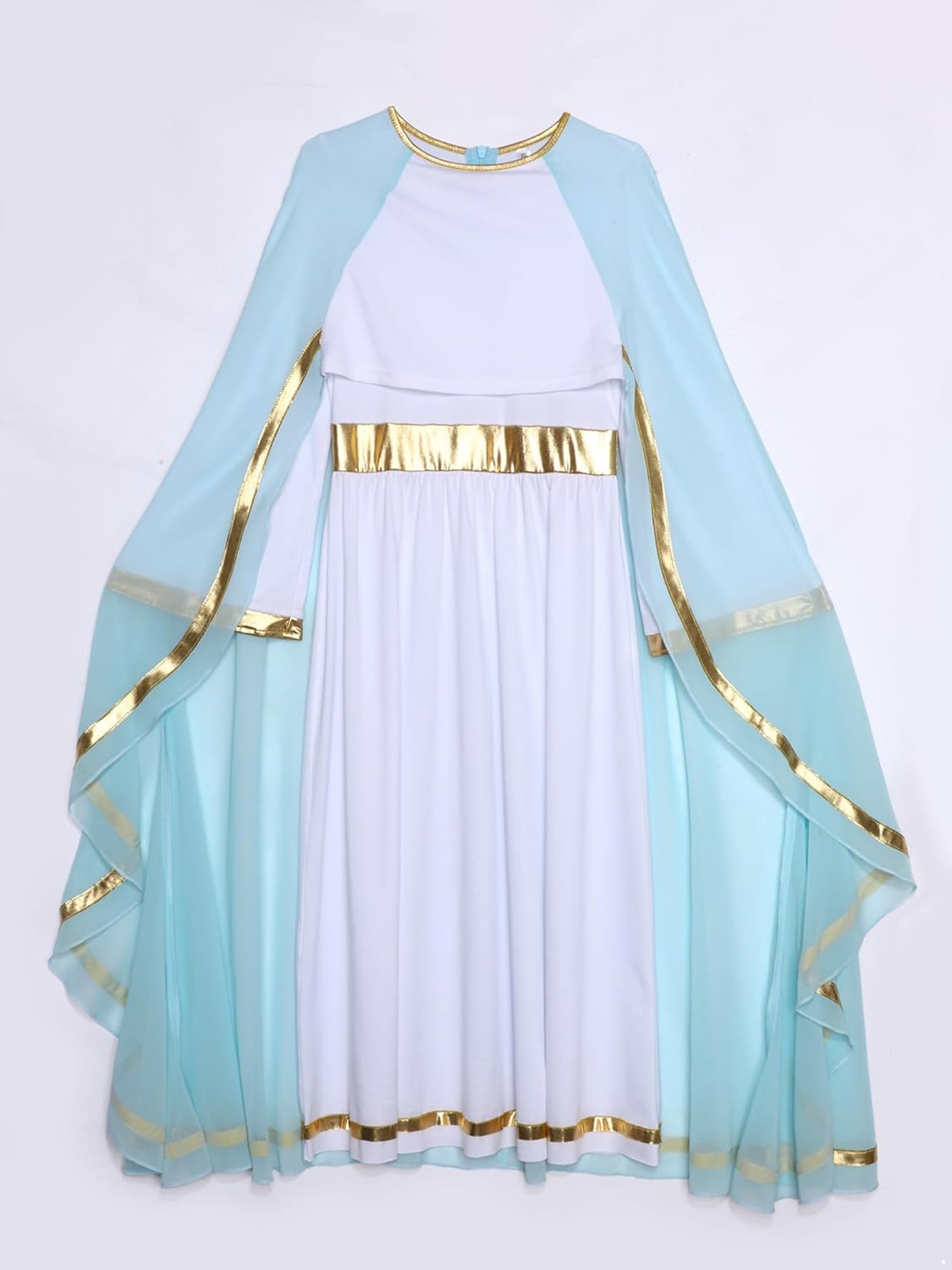 Greek Princess Costume for Girls Long Dress with Cape for Themed Parties Halloween Carnival