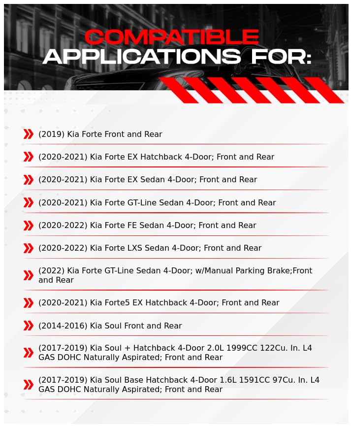 Image of R1 Concepts Front and Rear Brake Kit Fits 2018-2020 Hyundai Elantra; 2014-2019 Kia Soul; 2019-2024 Kia Forte| Optimum Oep Pads, Drilled Slotted Rotors| Hardware| 11.0 inch Front & 10.3 inch Rear