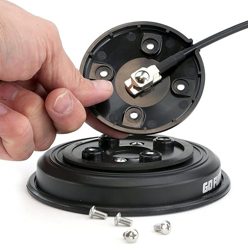 Miniatura 2 de Rugged Radios Soporte NMO para antena con base de montaje magnética y cable coaxial de 13 pies